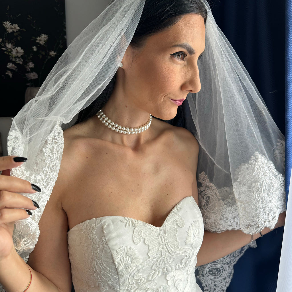 Multi Strand Crystal Pearl Necklace Layered Choker Design Classic Bridal Jewelry Wedding Accessory Collection Ivory White Color Options Lustrous Pearl Finish Elegant Gold Platinum Clasp Formal Event Jewelry Perfect Special Occasion Necklace