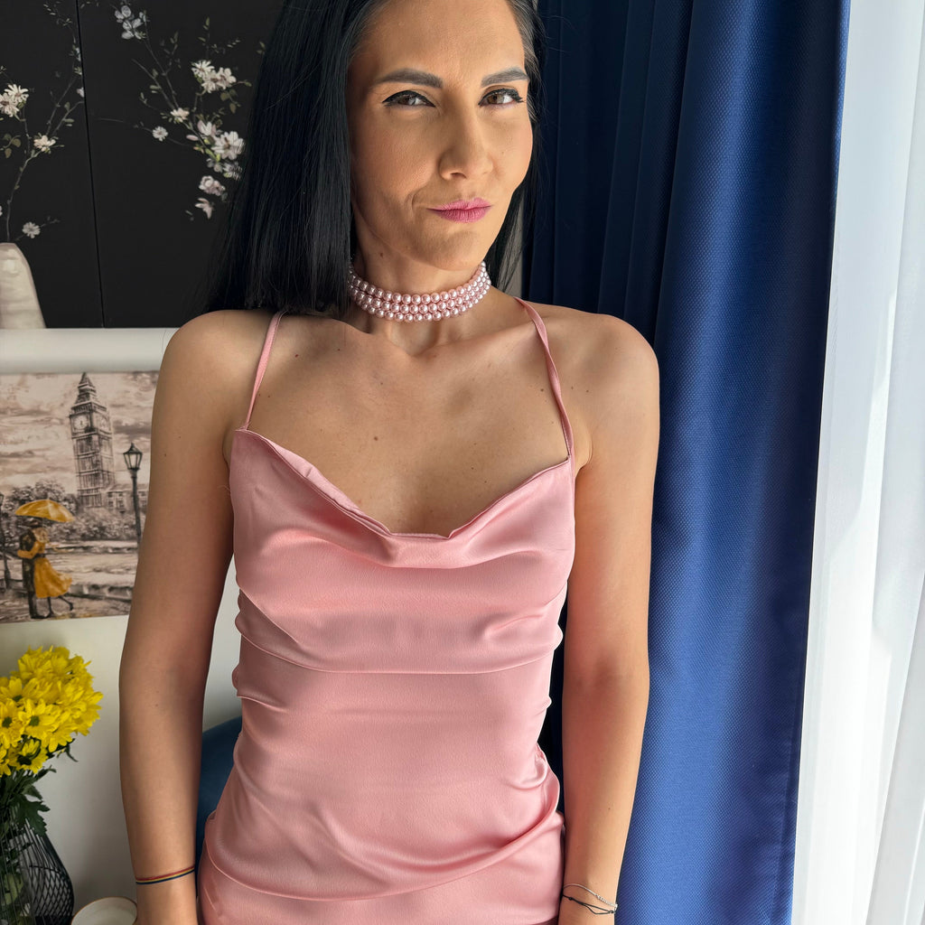 Pink pearls layered choker necklace with gold or silver rhinestones clasp, Three strand pearl necklace, 8mm pearl choker, Bridesmaids choker