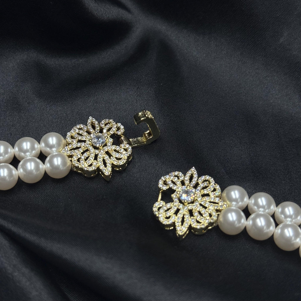 Classic Pearl Necklace Formal Wear Special Occasion Elegant Jewelry Double Strand White Pearl Custom Length Adjustable Option Decorative