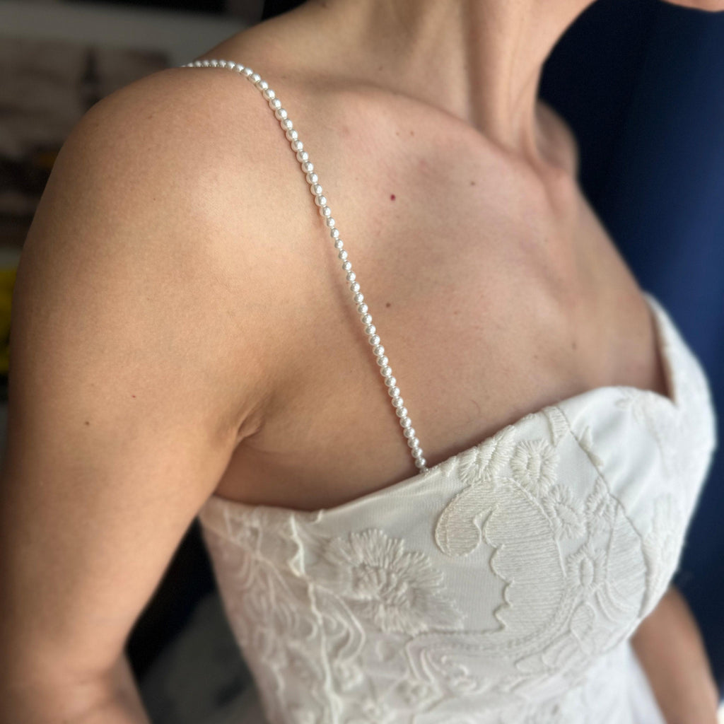 Wedding Epaulette Jewelry Pearl Shoulder Attachment Removable Bridal Dress Straps White Pearl Design Elegant Shoulder Accessory Collection Perfect Wedding Day Ceremony Styling Sophisticated Bridesmaid Gift Premium Quality Construction