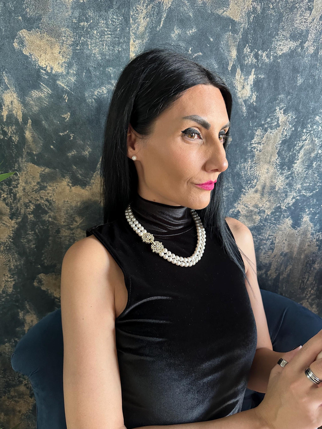 Classic Pearl Necklace Formal Wear Special Occasion Elegant Jewelry Double Strand White Pearl Custom Length Adjustable Option Decorative