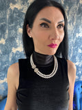 Classic Pearl Necklace Formal Wear Special Occasion Elegant Jewelry Double Strand White Pearl Custom Length Adjustable Option Decorative
