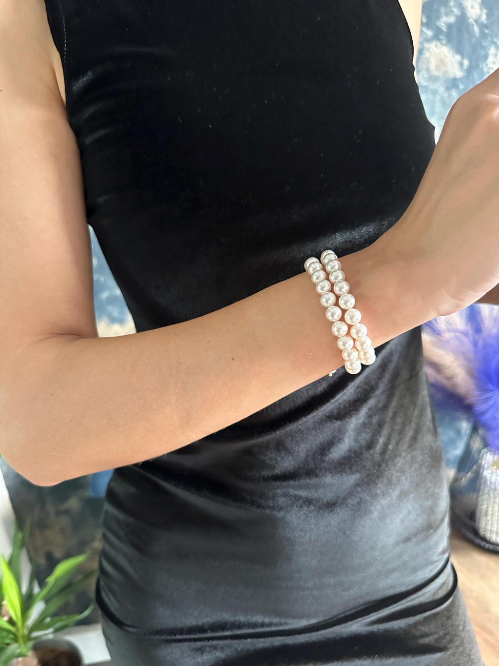 Layered Pearl Bracelet Wedding Accessory Bridal Jewelry Vintage Style Crystal Double Strand Elegant Design Costume Jewellery Bride Wrist