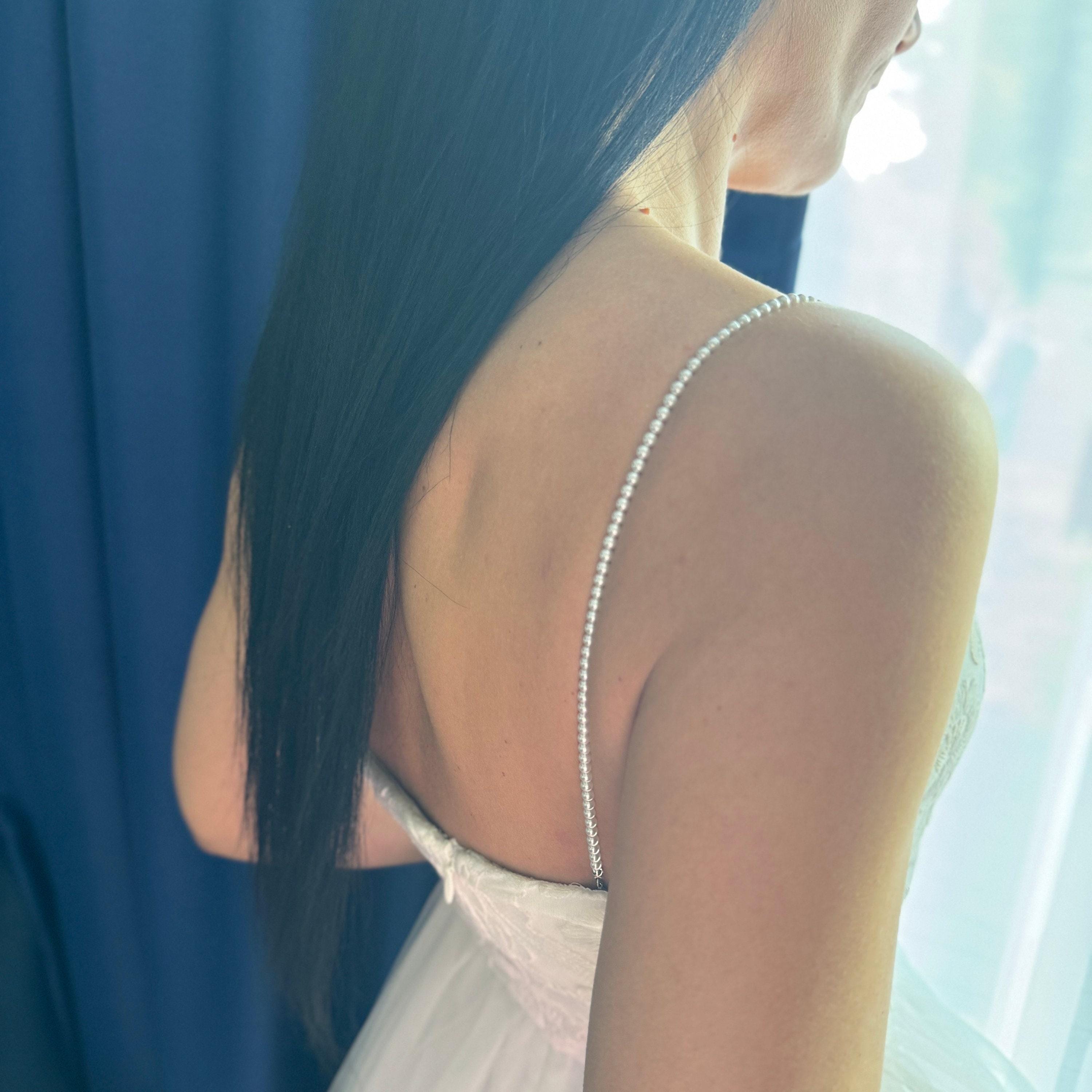 White Pearl Attachment Shoulder Jewelry Design Removable Wedding Dress Straps Bridal Epaulette Accessory Collection Elegant Formal Event Enhancement Perfect Bridesmaid Gift Premium Quality Construction Sophisticated Wedding Day Styling