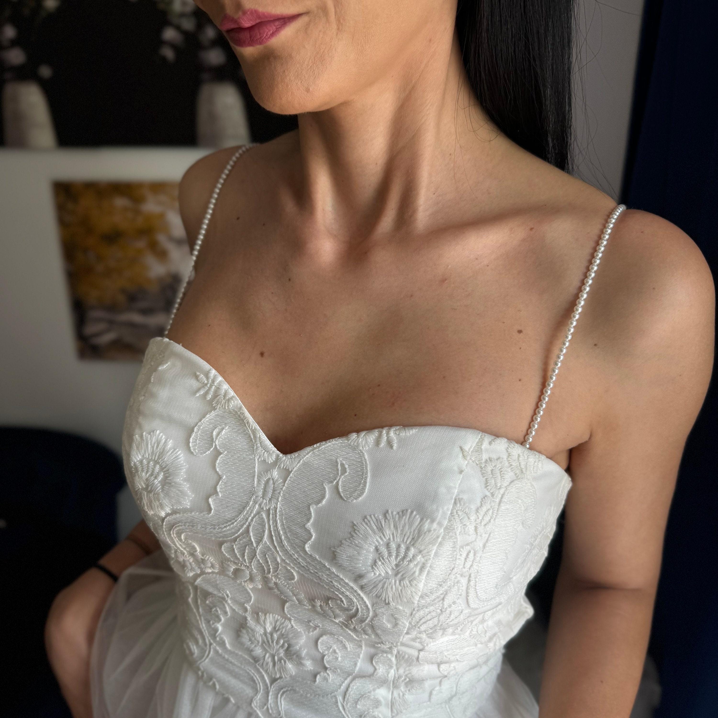 Pearl Dress Strap Wedding Shoulder Jewellery Bridesmaids Gifts Elegant Attachment Bridal Accessory White Arm Gold Removable Epaulettes