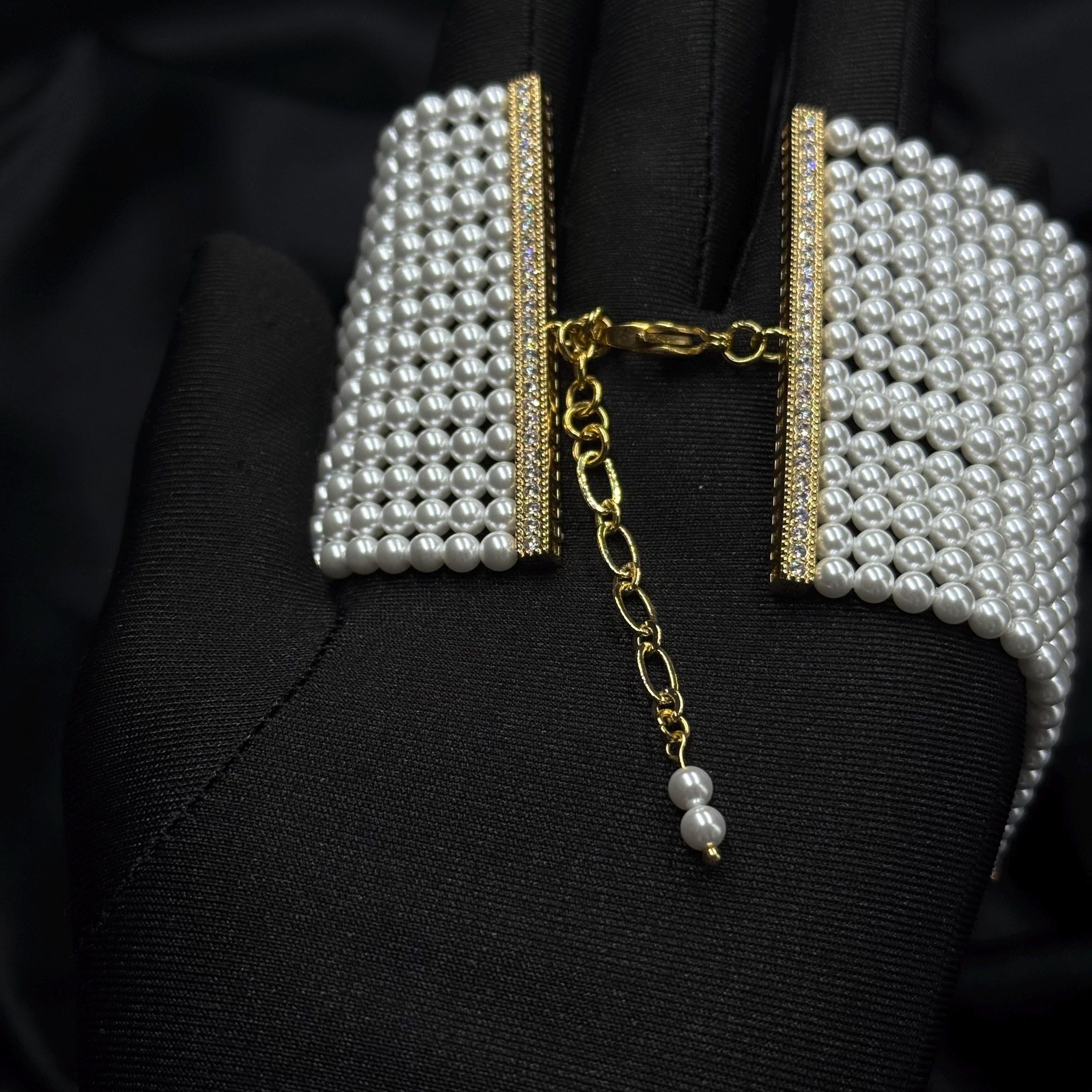 Pearl Choker Necklace Luxury Statement Wedding Elegant Gold Jewelry Evening Formal Event Accessory High Quality Bridal Gift Women Adjustable
