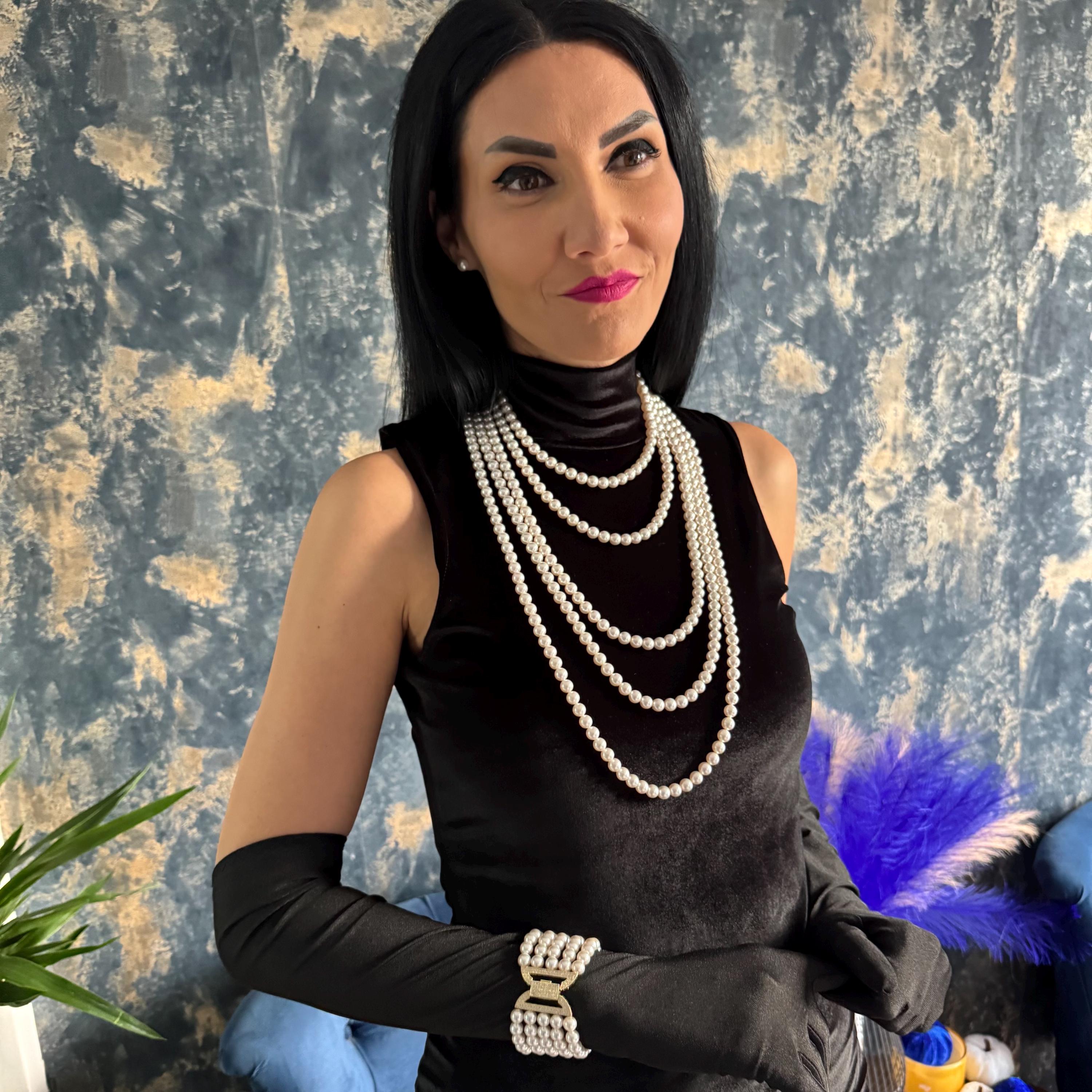 Cascade Long Pearl Necklace - Layered Vintage Style Jewellery