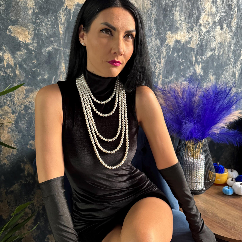 Cascade Long Pearl Necklace - Layered Vintage Style Jewellery