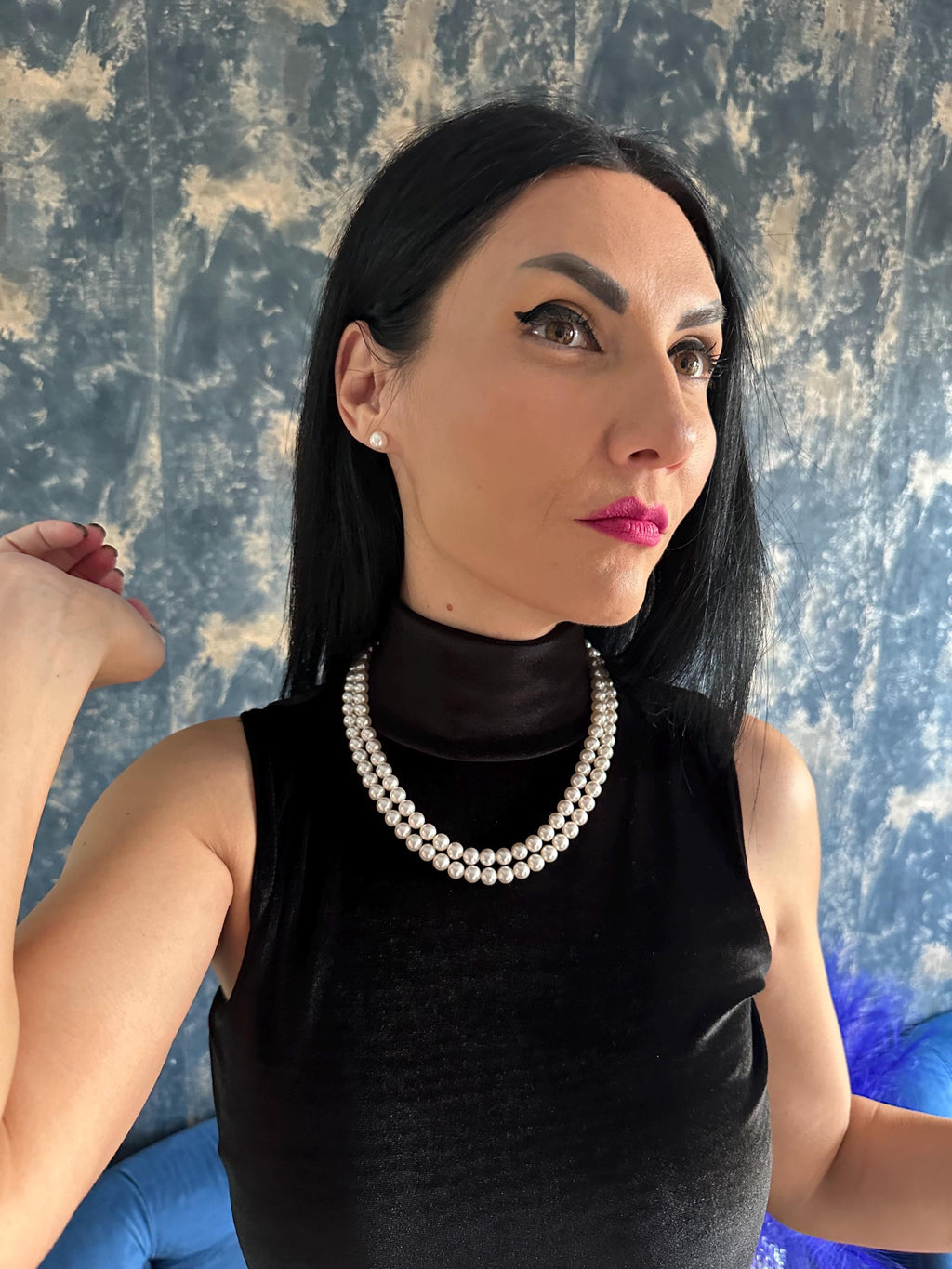 Classic Pearl Necklace Formal Wear Special Occasion Elegant Jewelry Double Strand White Pearl Custom Length Adjustable Option Decorative