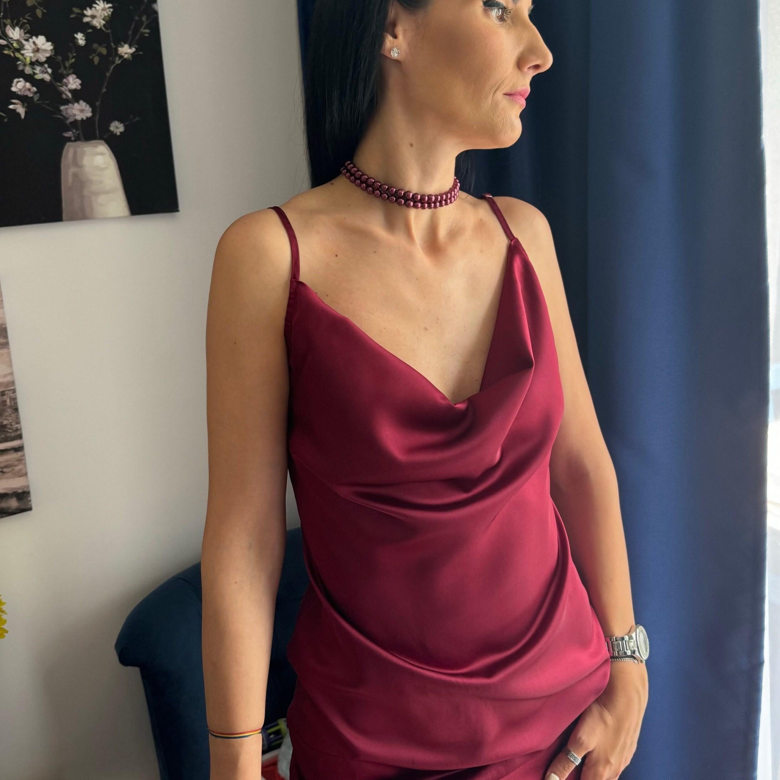 Two Layer Choker Necklace Wine Pearl Design Elegant Beaded Creation Burgundy Statement Piece Formal Accessory Gold Rhinestone Clasp Sophisticated Jewelry Collection Evening Wear Essential Wedding Guest Attire Special Event Accessory Classic