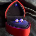 Pink Pearl Earrings Gift Her Birthday Present Elegant Jewelry Sterling Silver Studs Beautiful Crystal Design Timeless Accessory Wedding Bridesmaid Gift Valentine Day Special Red Heart Box Ready Feminine Style Classic Look Everyday Wear
