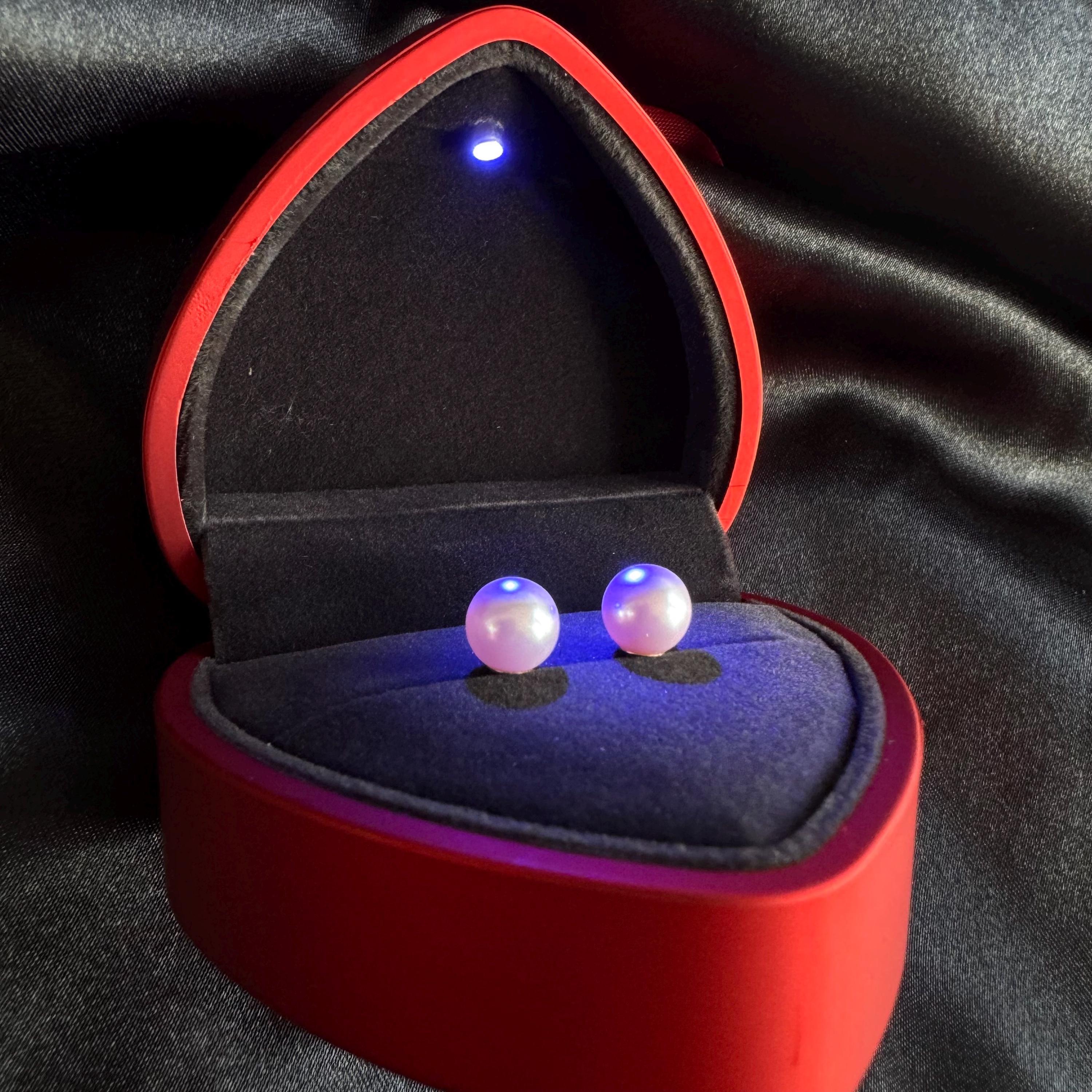 Pink Pearl Earrings Gift Her Birthday Present Elegant Jewelry Sterling Silver Studs Beautiful Crystal Design Timeless Accessory Wedding Bridesmaid Gift Valentine Day Special Red Heart Box Ready Feminine Style Classic Look Everyday Wear