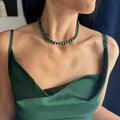 Green Pearl Choker Necklace Wedding Jewelry Accessory Elegant Bridal Collection Statement Piece Formal Event Essential Bridesmaid Gift Set Classic Design Vintage Style Glossy Beads Gold Clasp Option Premium Quality Construction Luxurious
