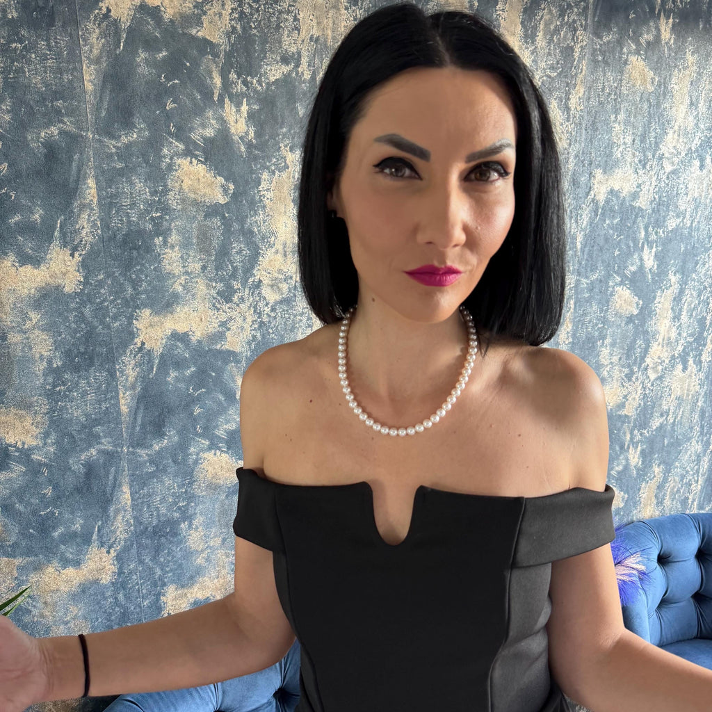 Pearl Choker Necklace Bridal Jewelry Wedding Accessory Infinity Symbol Elegant Collar Classic Ivory Pearls White Custom Length High Quality