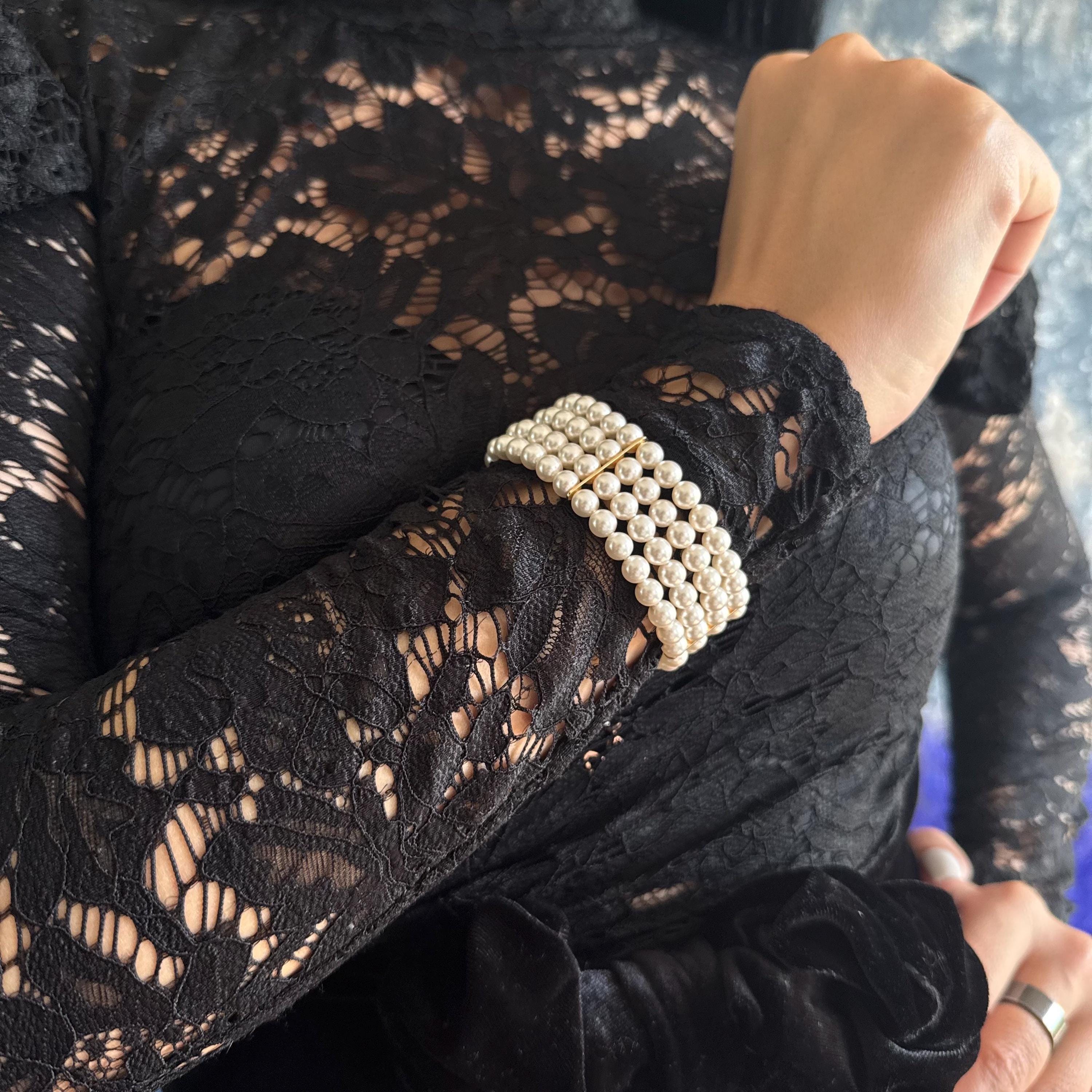 Crystal Pearl Bracelet Layered Design Luxury Wedding Jewelry Bridal Accessory Statement Piece Formal Occasion Adornment Multi Strand Collection Classic Wrist Jewelry Elegant Wedding Style Timeless Pearl Design Special Event Accessory Bridal