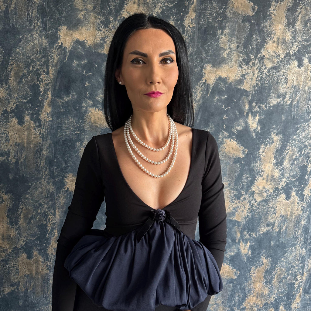 Multilayer Pearl Collection Cascade Necklace Design Matching Earring Set Wedding Jewelry Accessory Elegant Gold Strand Construction Formal Event Piece Classic Vintage Style Glamorous Look Timeless Appeal Special Occasion Jewelry Perfect