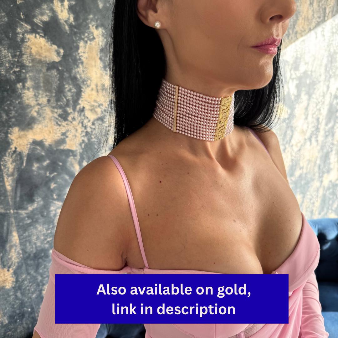 Formal Event Jewelry Rhinestone Choker Necklace Crystal Pearl Elegance Handmade Premium Quality Adjustable Length Feature Custom Fit Option Platinum Plated Centerpiece Zircon Embellished Clasp Special Occasion Essential Wedding Accessory