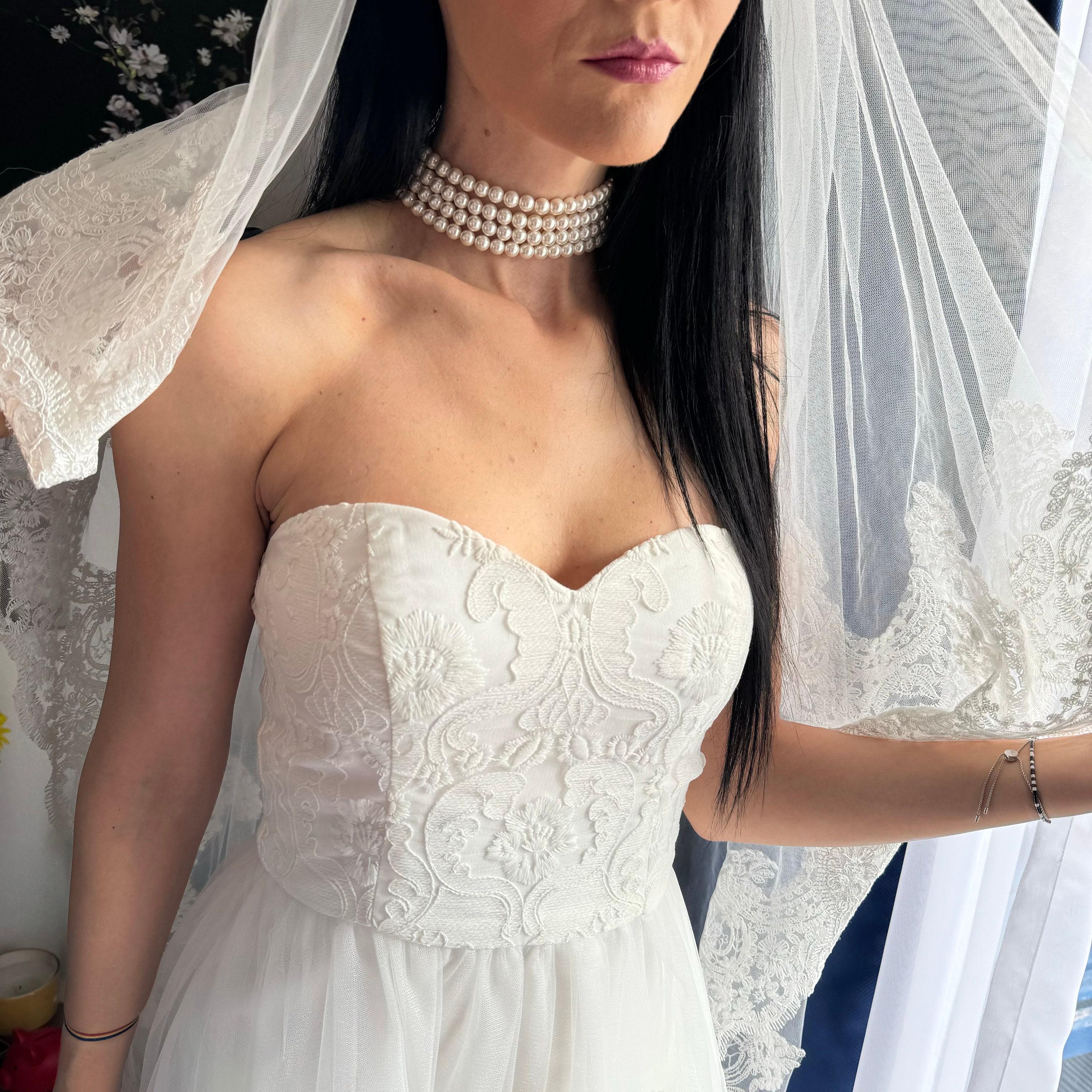 Statement Bridal Necklace Layered Pearl Design Wedding Accessory Collection Formal Event Jewelry Elegant Crystal Pearls Multi Strand Construction White Ivory Options Classic Choker Style Gold Plated Clasp Luxury Wedding Day Essential