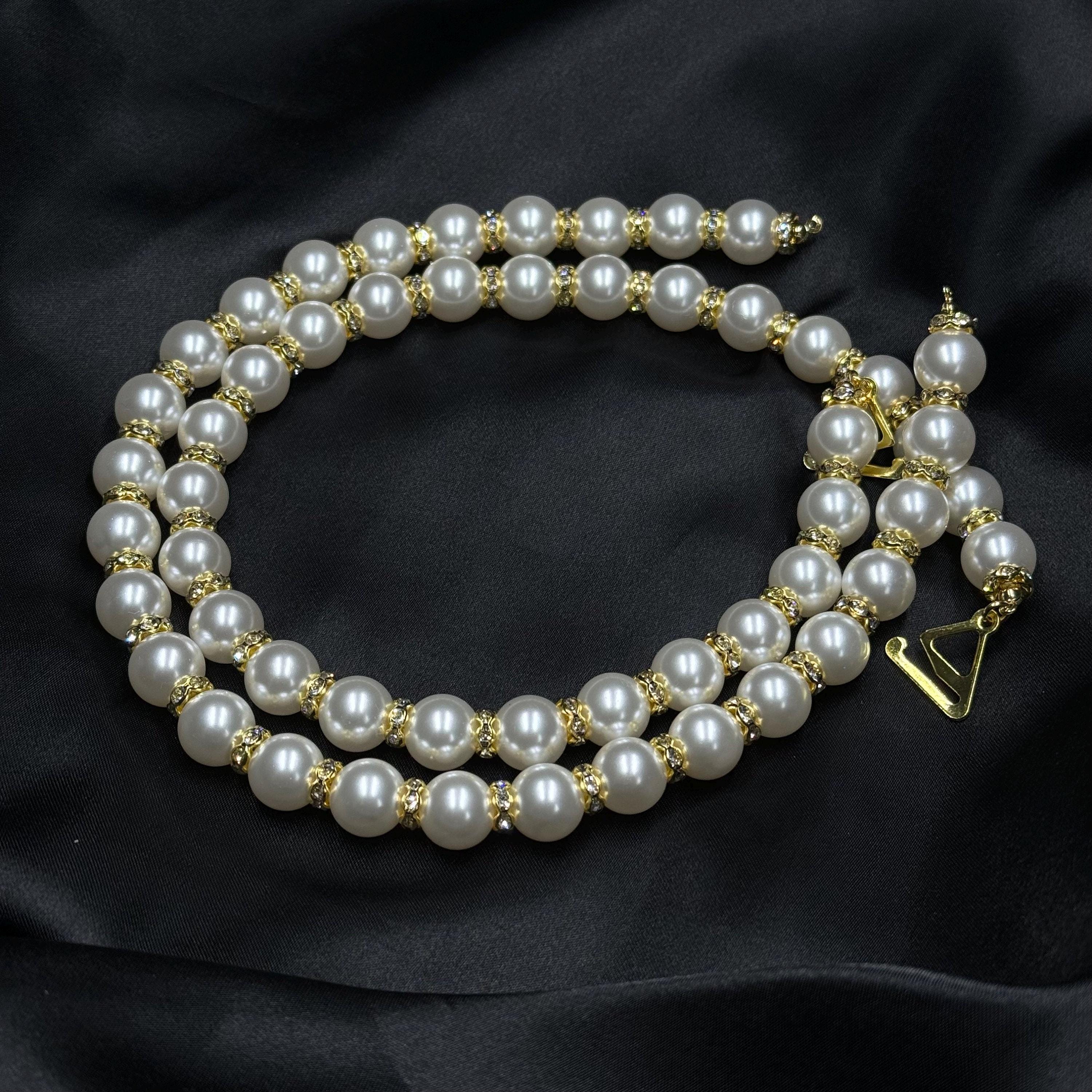 Pearl Dress Strap Shoulder Jewellery Removable Epaulettes Diamante Rhinestones Beaded Sew on Gold Bridal Accessory Wedding Gown Update