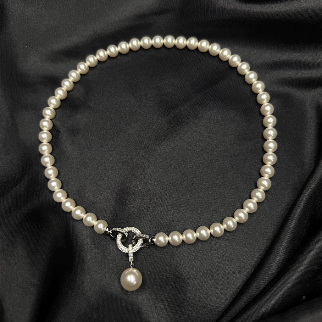 Gold Plated Necklace Pearl Drop Pendant Premium Crystal Pearls Elegant Design Classic Jewelry Piece Luxury Statement Accessory Formal Event Option Everyday Wear Style Wedding Collection Decorative Clasp Detail Perfect Gift Idea Anniversary