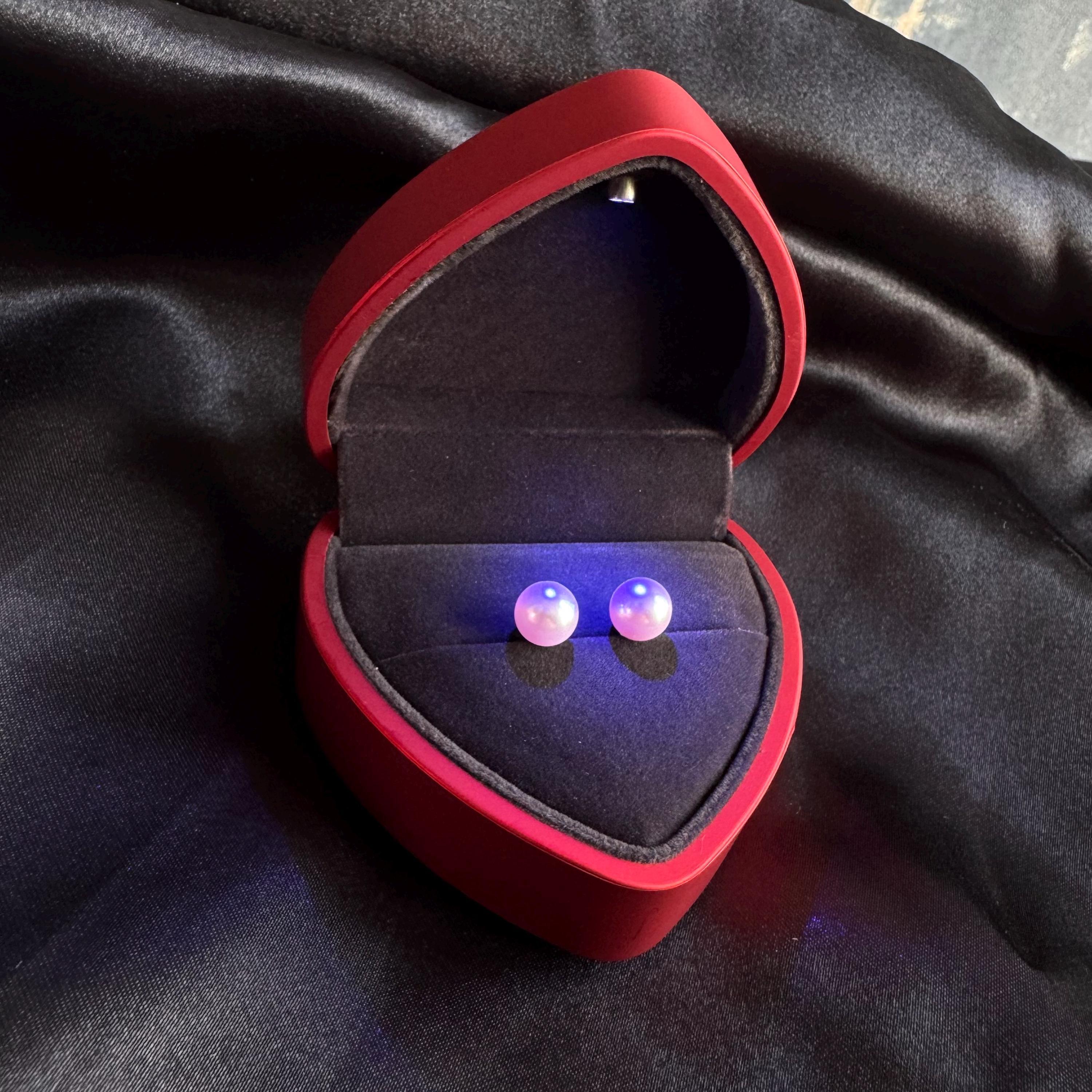 Everyday Elegance Pink Pearl Earrings Sterling Silver Studs Timeless Design Beautiful Crystal Pearls Feminine Accessory Special Occasion Jewelry Wedding Day Essential Bridesmaid Gift Idea Valentine Present Birthday Gift Her Red Heart Box