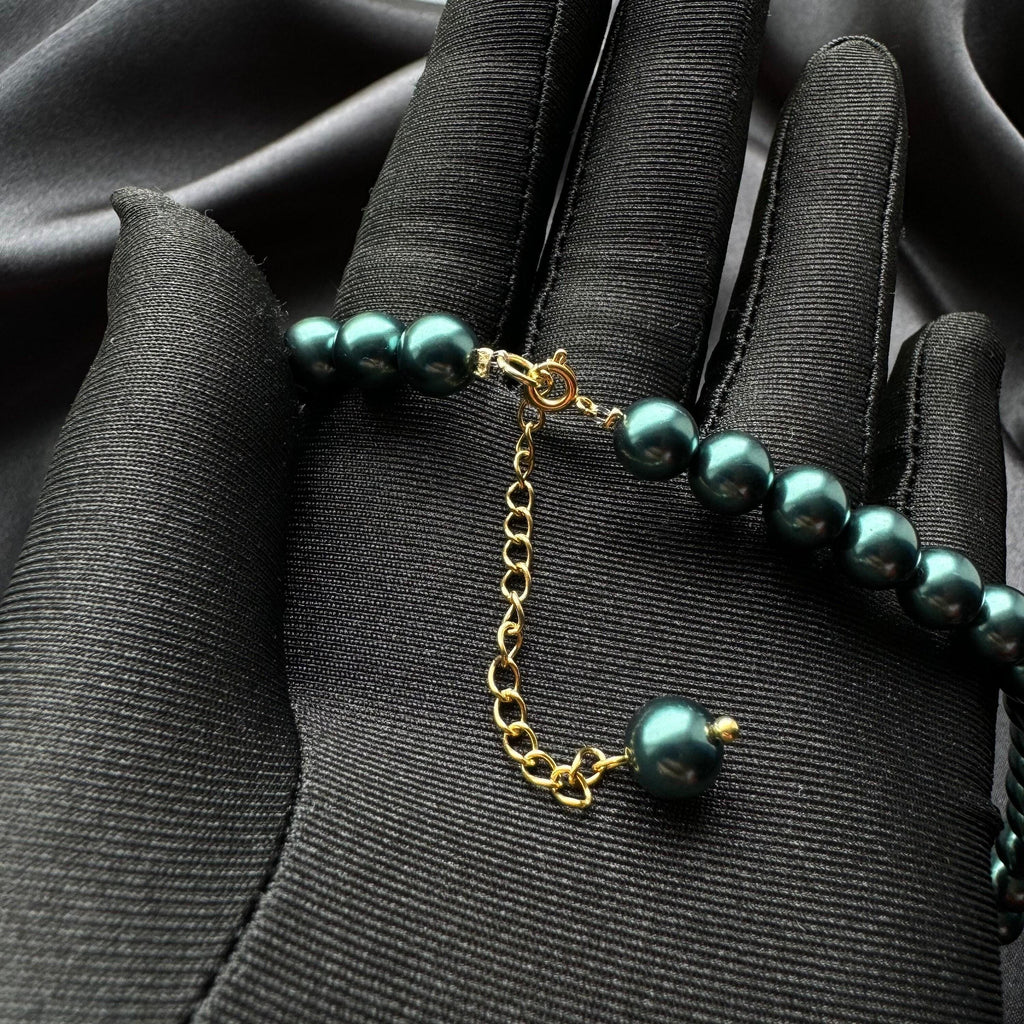 Green Pearl Choker Necklace Classic Design Vintage Style Costume Statement Piece Elegant Jewelry Accessory Bridesmaid Gift Mother's Day