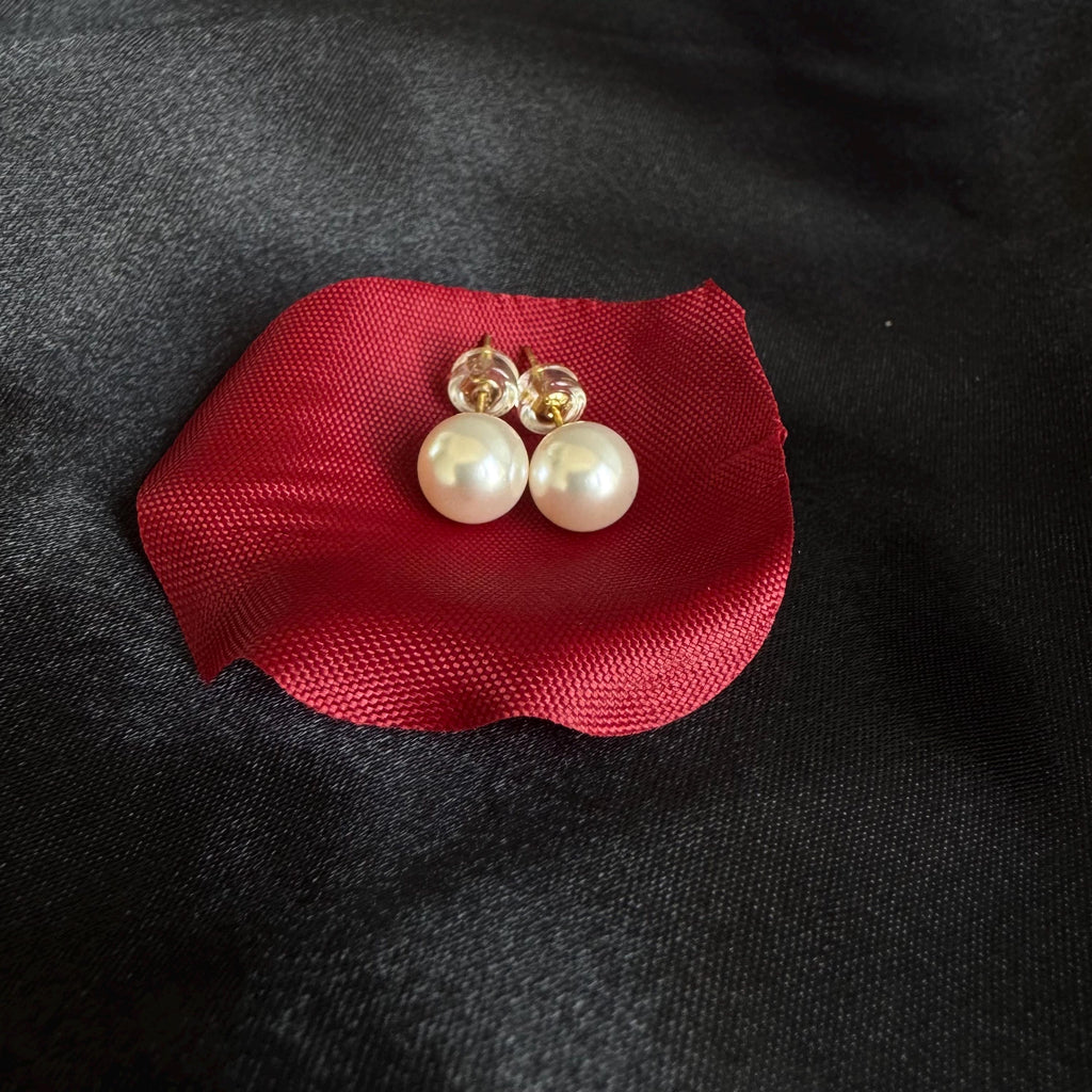 Pearl Stud Earring Wedding Jewelry Accessory Gift for Her in Box Bridal Bridesmaid Birthday Present Elegant Classic White Ivory