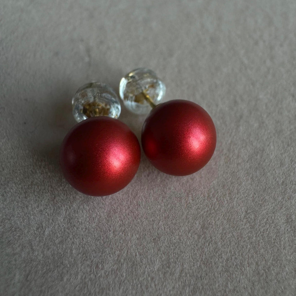 Red Pearl Earring Gift Box Romantic Jewelry Accessory Stud Silver Pearl Bridesmaid Gift Birthday Her