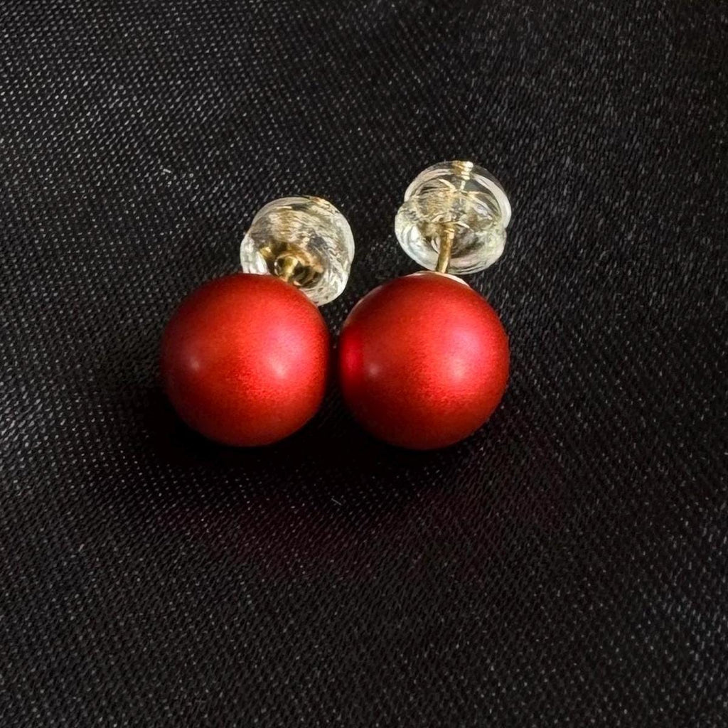 Red Pearl Earring Gift Box Romantic Jewelry Accessory Stud Silver Pearl Bridesmaid Gift Birthday Her