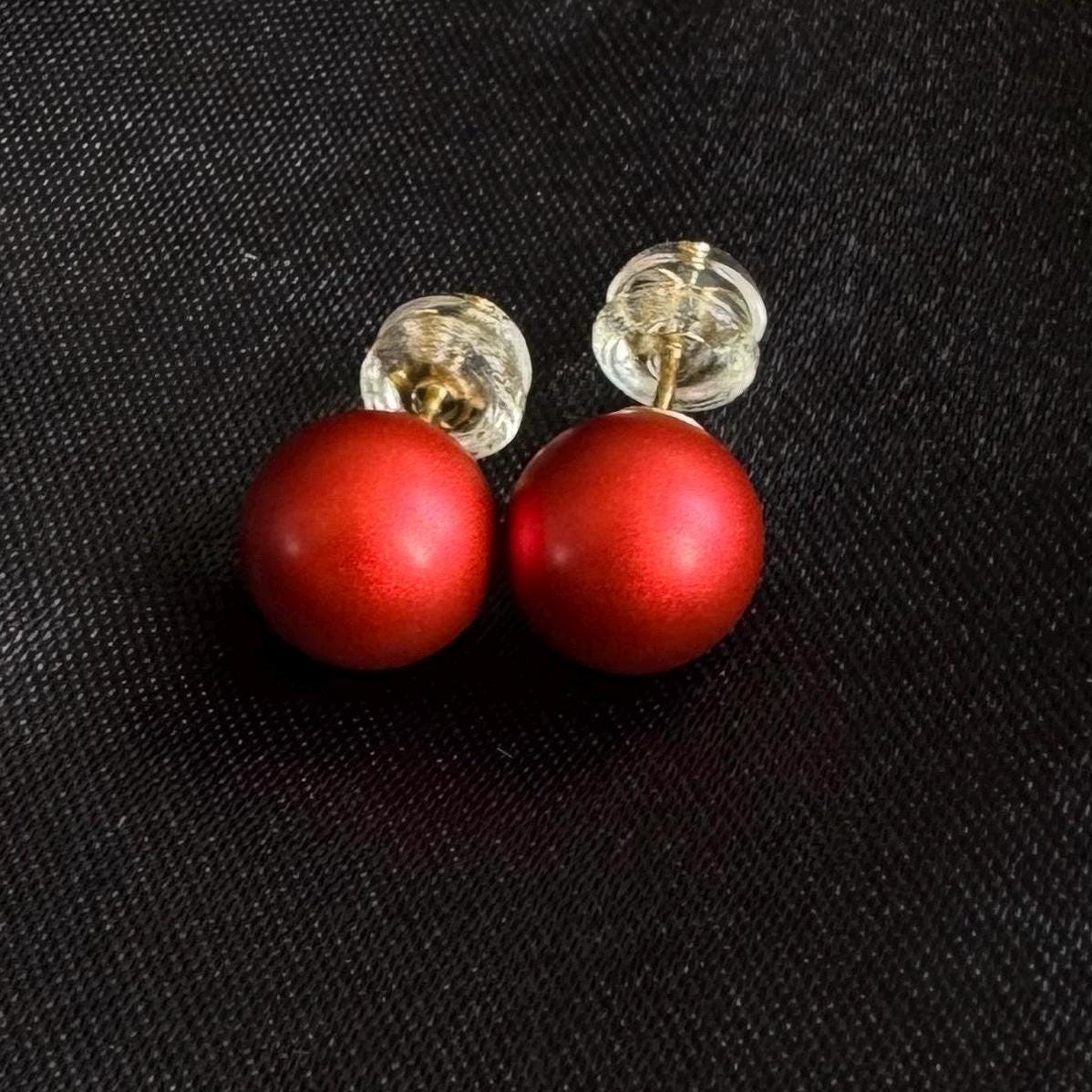 Red Pearl Earring Gift Box Romantic Jewelry Accessory Stud Silver Pearl Bridesmaid Gift Birthday Her