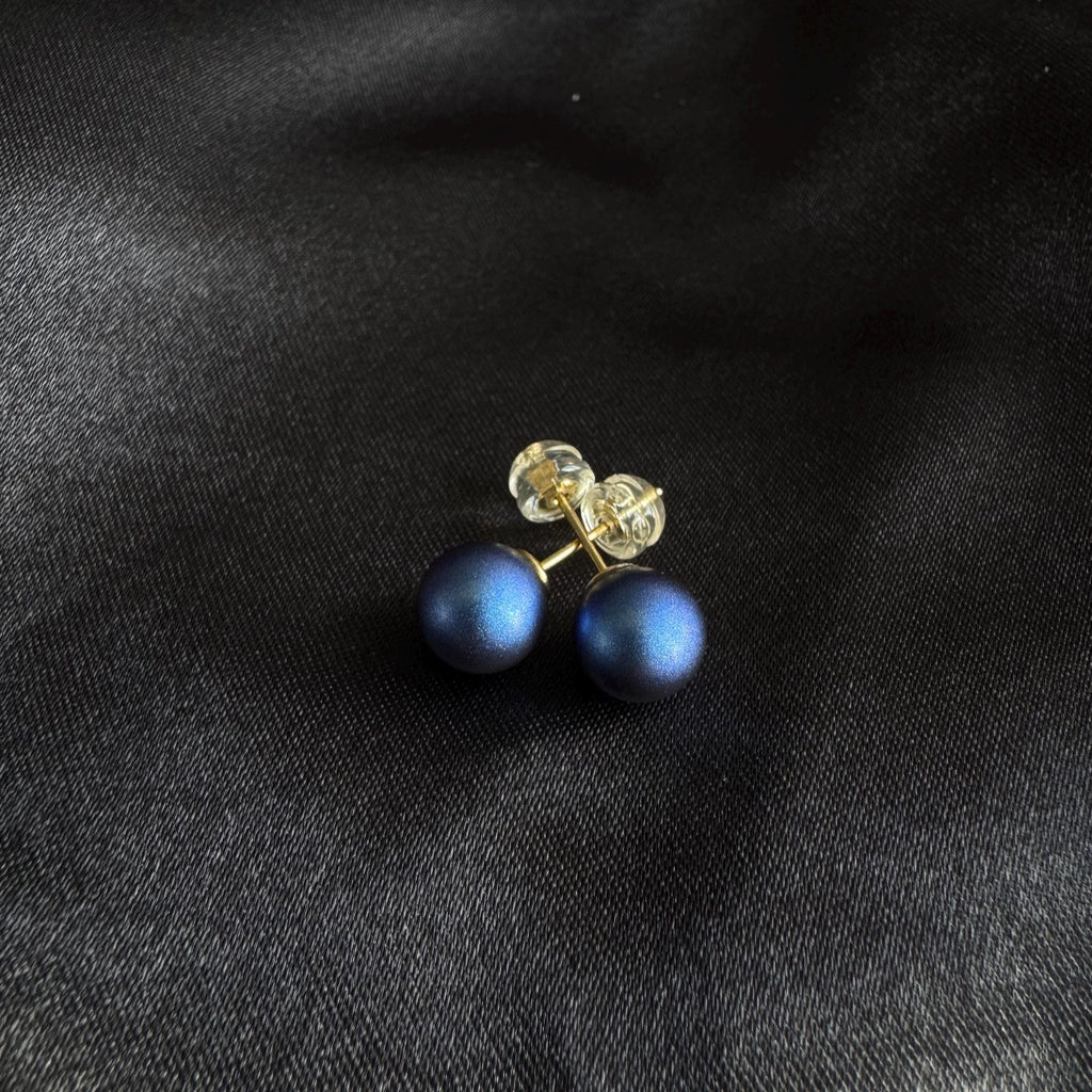 Blue Pearl Earring Gift Idea for Bridesmaid Jewelry Birthday Present Romantic Box Elegant Accessory Silver Stud Christmas Stocking Filler