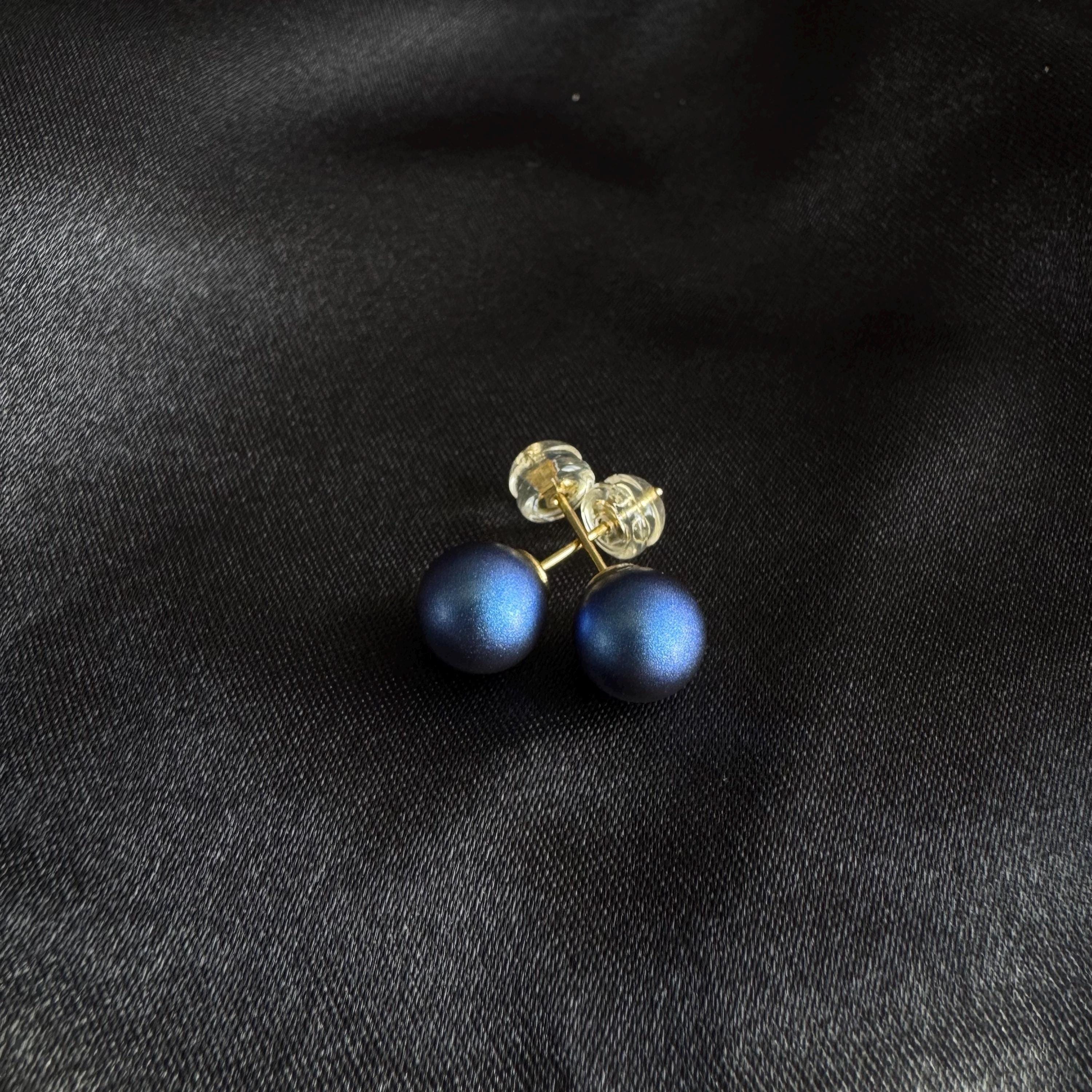 Blue Pearl Earring Gift Idea for Bridesmaid Jewelry Birthday Present Romantic Box Elegant Accessory Silver Stud Christmas Stocking Filler