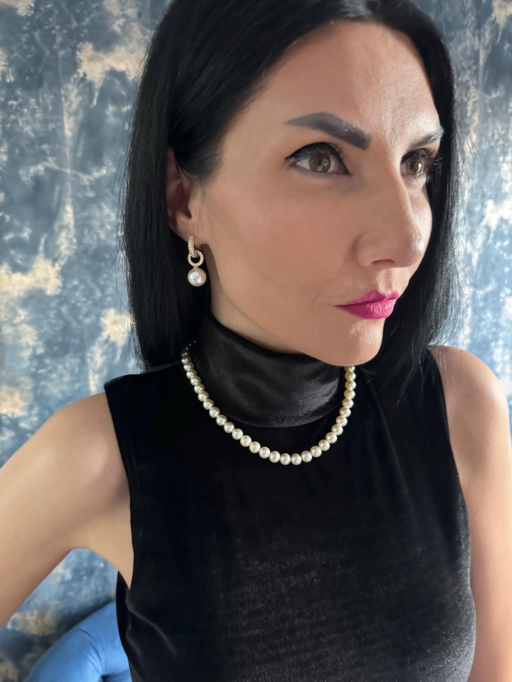 Pearl Drop Earrings Bridal Jewelry Collection Wedding Day Accessory Elegant Dangle Design Gold Plated Hoops Crystal Pearl Pendant Dainty Zircon Details Perfect Bride Gift Special Occasion Wear Formal Event Jewelry Statement Piece Fashion