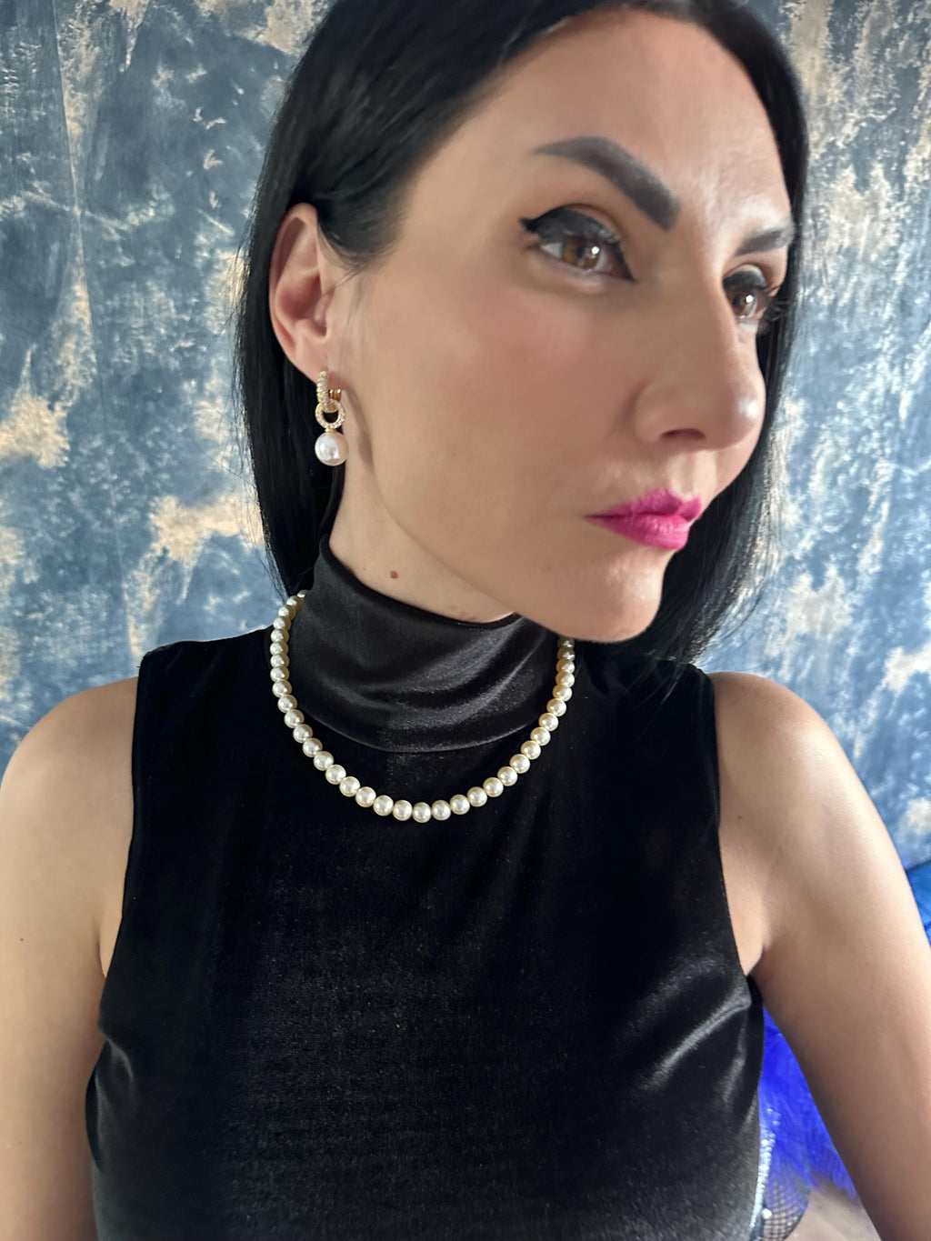 Fashion Trend Earrings Pearl Drop Design Elegant Party Wear Jewelry Gold Plated Hoops Dainty Crystal Pendant Stylish Accessory Collection Modern Fashion Statement Special Event Jewelry Perfect Evening Look Formal Occasion Wear Trendy Gift