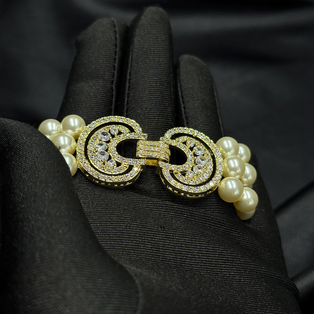 Vintage Style Pearl Necklace – Triple Strand Layered Ivory Costume Jewelry