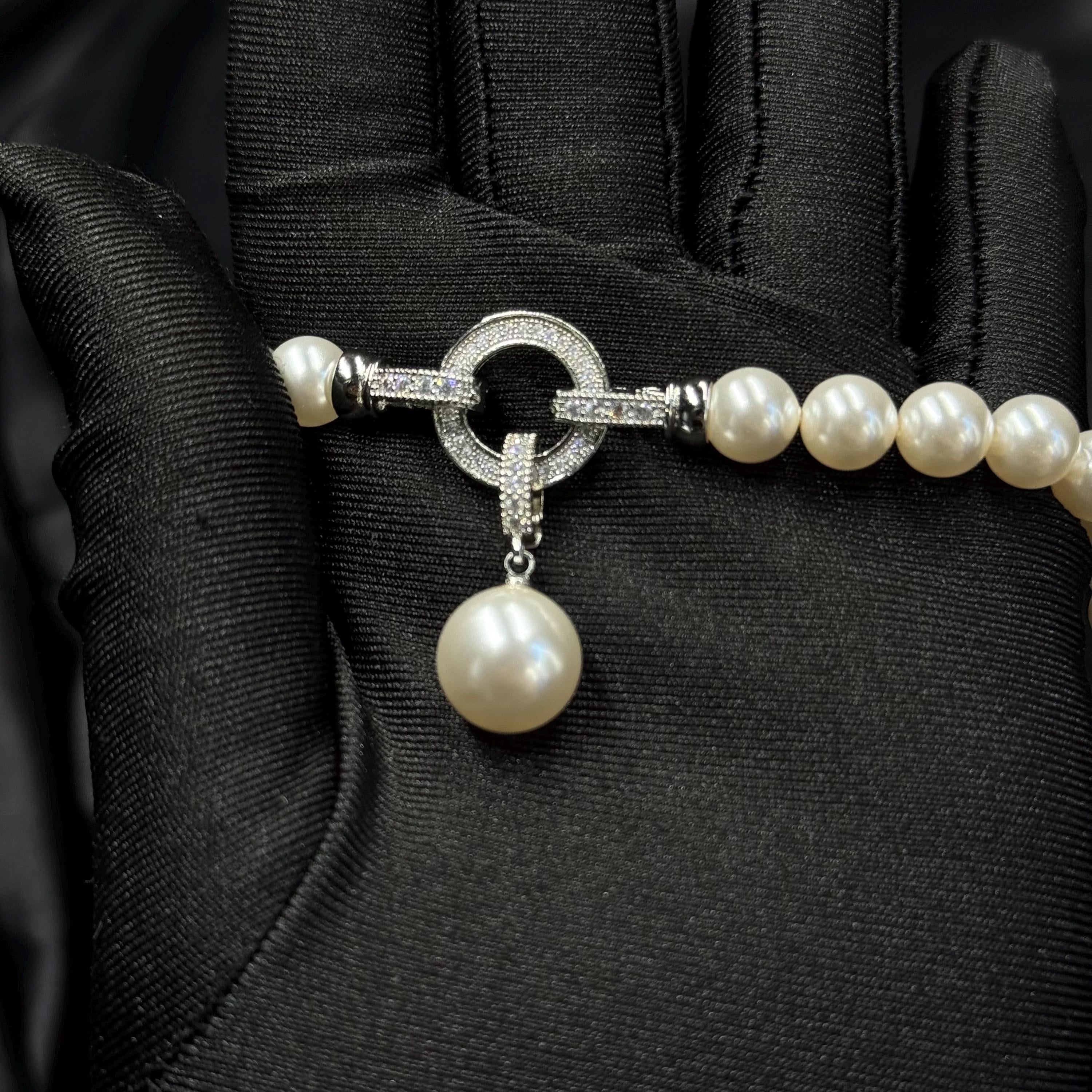 Pearl Necklace in Luxury Box Gold Pendant Valentine's Day Jewelry Gift for Women