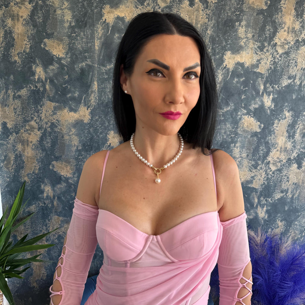 Elegant Pearl Design Formal Evening Accessory Wedding Celebration Jewelry Classic Statement Piece Crystal Pearl Pendant Beautiful Necklace Collection Premium Quality Construction Gold Plated Clasp Luxury Gift Presentation Perfect Special