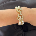 Double Strand Bracelet Wedding Day Accessory Bridal Jewelry Collection Ivory Pearl Design Elegant Crystal Beads Vintage Style Clasp Formal Event Essential Multiple Length Options Gold Plated Hardware Classic Timeless Look Special Occasion