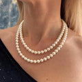 Layered Pearl Necklace Swarovski Crystal Design Elegant Evening Jewelry Multi Layer Pearl Collection Formal Event Accessories Wedding Guest Necklace Vintage Style Classic Elegance Special Occasion Gift Mother Day Present Anniversary Jewelry