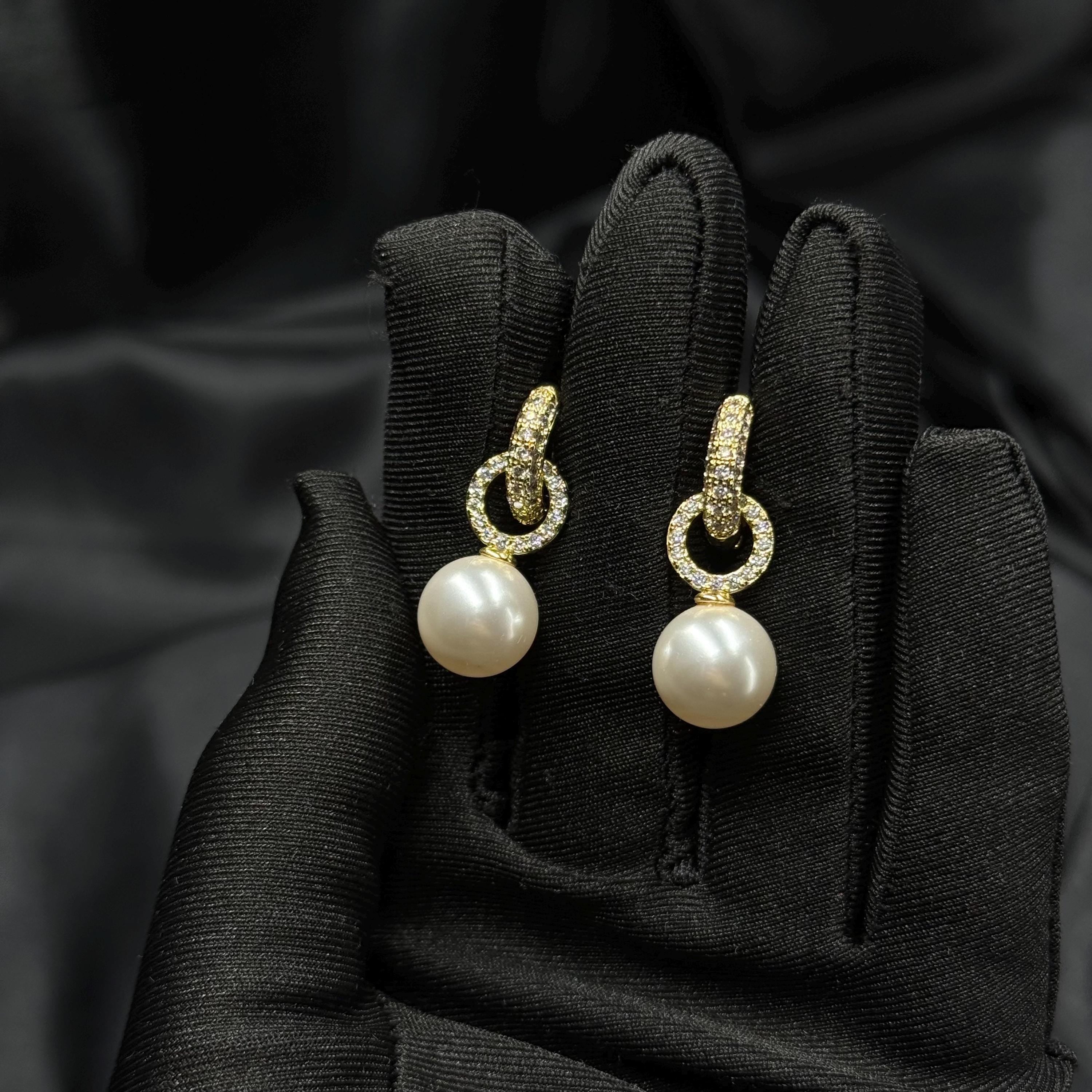 Elegant Gift Idea Pearl Drop Earrings Special Occasion Jewelry Wedding Accessory Collection Bridal Party Essential Gold Plated Design Dainty Crystal Detail Perfect Present Option Thoughtful Anniversary Gift Birthday Celebration Jewelry