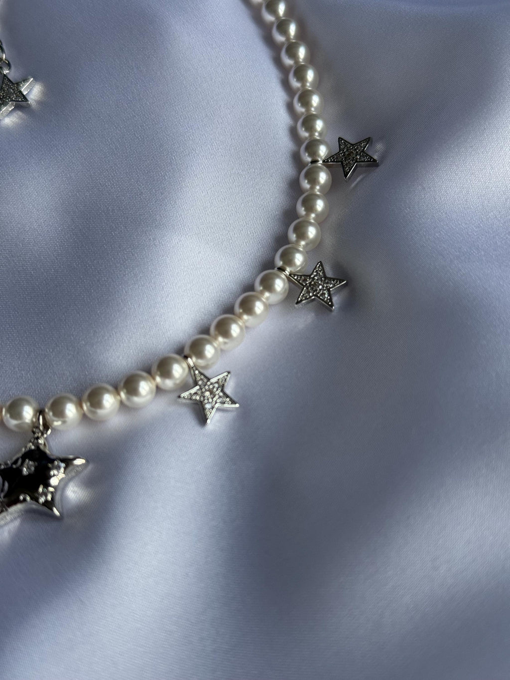 Handmade Gold Jewelry Pearl Star Choker Austrian Crystal Celestial Star Necklace Swarovski  Pearl Choker Design Handmade Gold Jewelry Austrian Crystal Elements Elegant Fashion Statement Trendy Celestial Theme Adjustable Length Options Wedding Accessory Special Occasion Piece High Quality Construction Dainty Celestial Star Necklace Swarovski  Pearl Choker