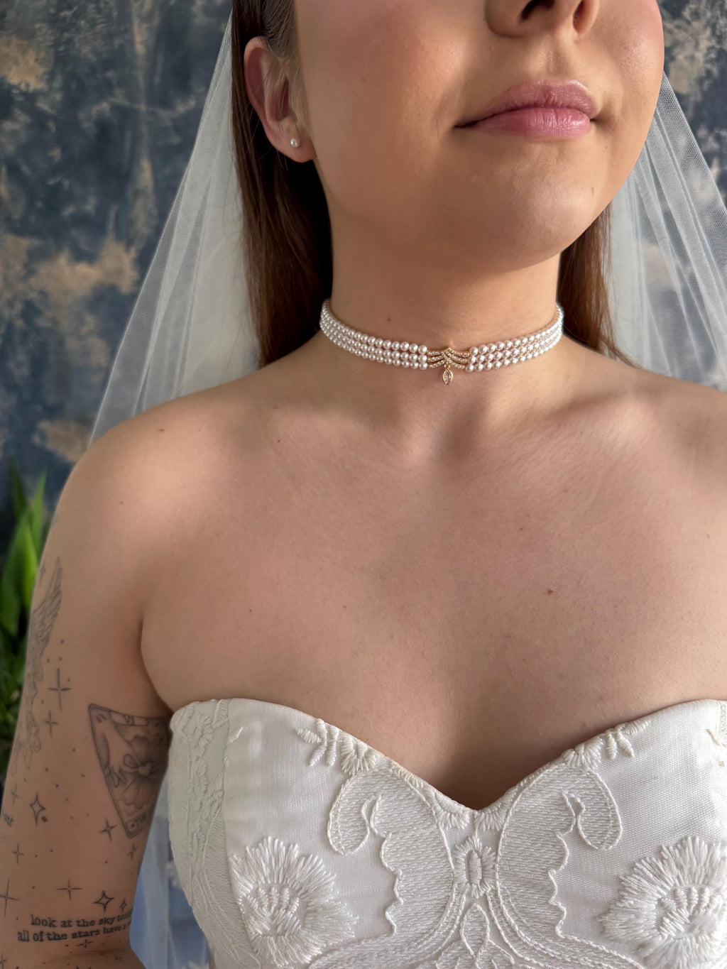 Swarovski Crystal Pearls Elegant Choker Necklace Double Strand Design Premium Wedding Accessory Gold Plated Components Handmade Quality Craftsmanship Bridal Collection Piece Formal Event Jewelry Customizable Length Option Classic Style