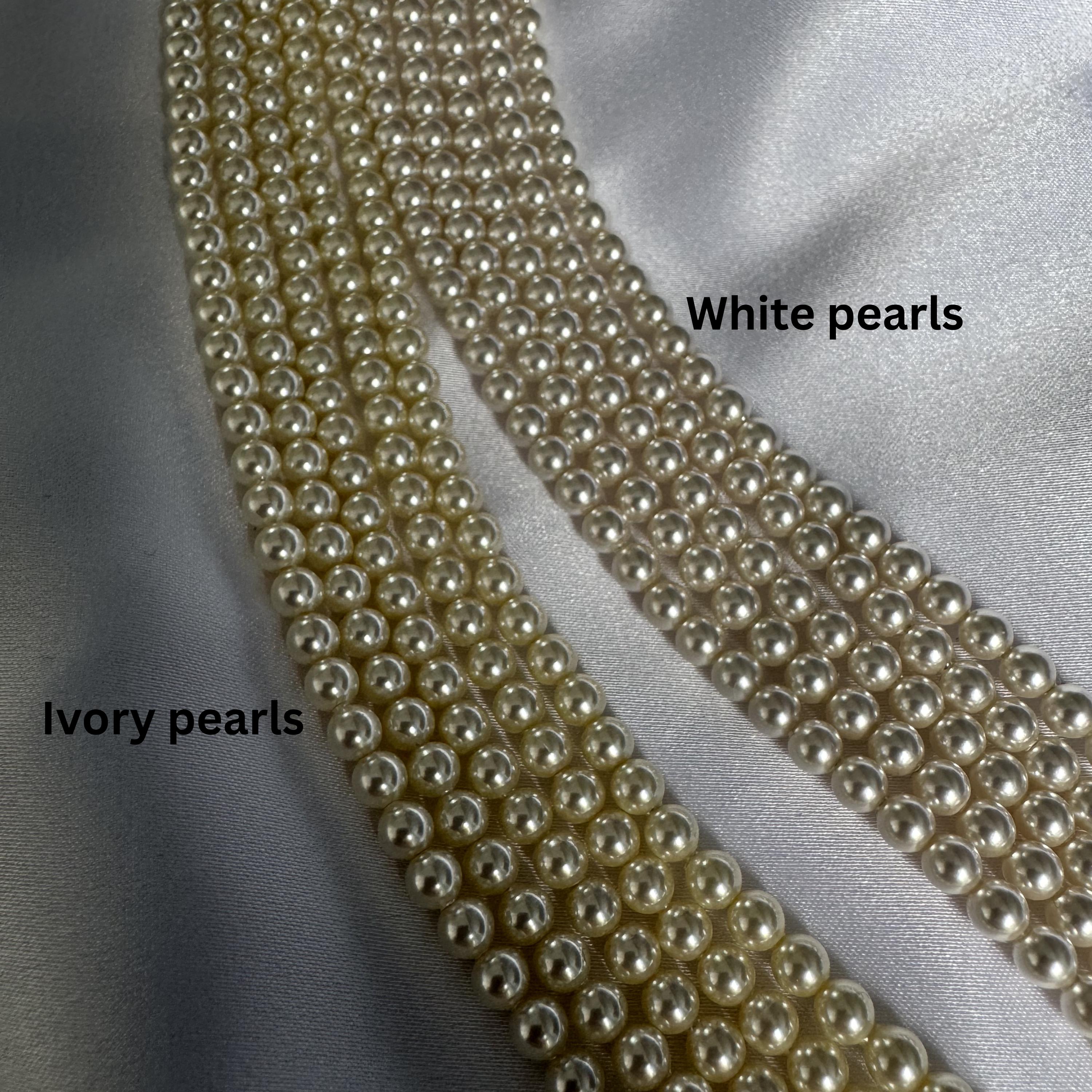 Pearl Choker Necklace Bridal Multi Strand Wedding Choker Crystal Pearl Collar Delicate Minimalist Bride Jewellery White or Ivory Accessory