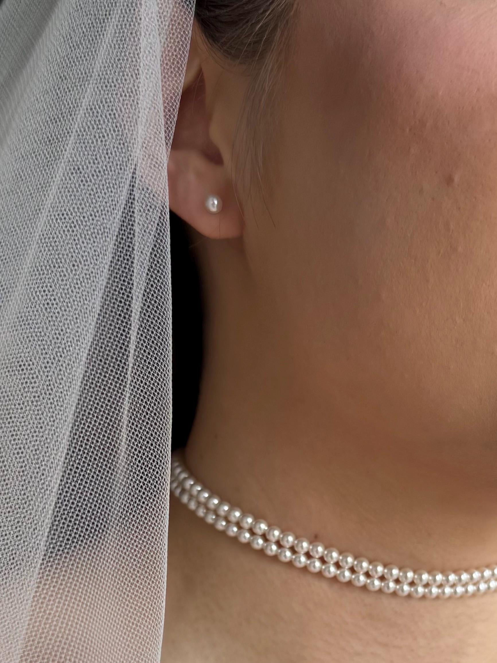 Bridesmaid Gift Set Pearl Stud Earrings Elegant Wedding Jewelry Crystal Pearl Design Handmade Accessory Dainty Gold Posts Beautiful Presentation Pouch Perfect Bridal Party Present White Pearl Collection Timeless Style Formal Occasion
