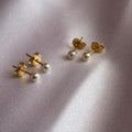 Swarovski Pearl Stud Earrings Elegant Bridal Jewelry Wedding Accessory Dainty Design Crystal Pearl Gold Plated Posts Handmade Earring Set Perfect Bridesmaid Gift White Pearl Collection Classic Style Formal Occasion Wear Beautiful Wedding Jewelry