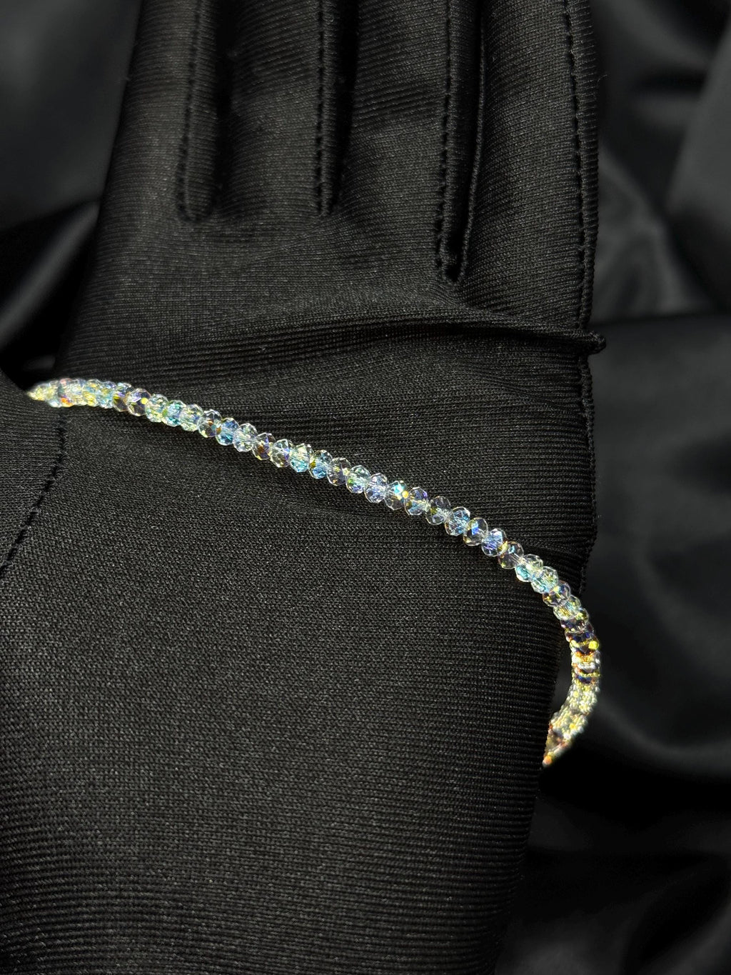 Swarovski Crystal Bridal Choker Necklace single Strand Wedding Jewelry Aurora Borealis Ab Finish Premium Quality Beaded Design Gold Plated Brass Clasp Custom Length 12 16 Inches Perfect Bridesmaid Gift Set Elegant Formal Event Accessory