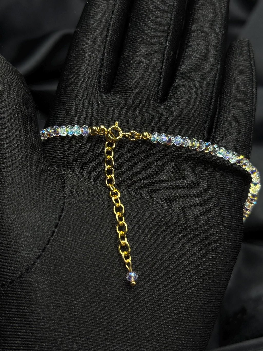 Aurora Borealis Crystal Choker Necklace, Bridal Crystal Choker, Iridescent Wedding Necklace, Dainty AB Crystal Bridal Jewellery, Bride Gift