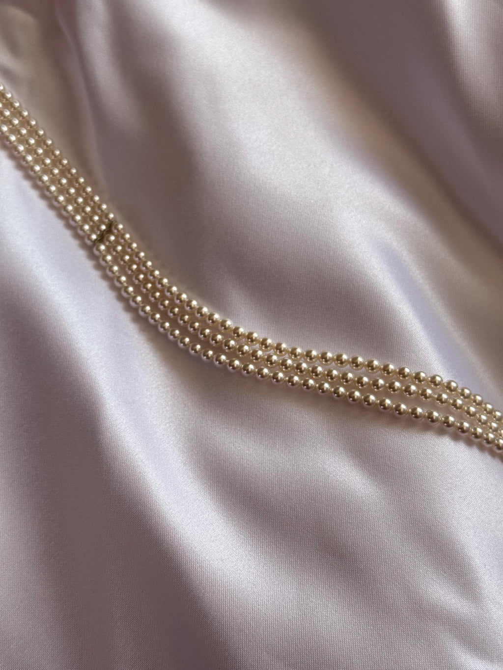 Triple Strand Pearl Choker Necklace Bridal Pearl Collar Micropearl Wedding Jewelry Crystal Pearl Bridal Jewellery Tiny Pearls White or Ivory
