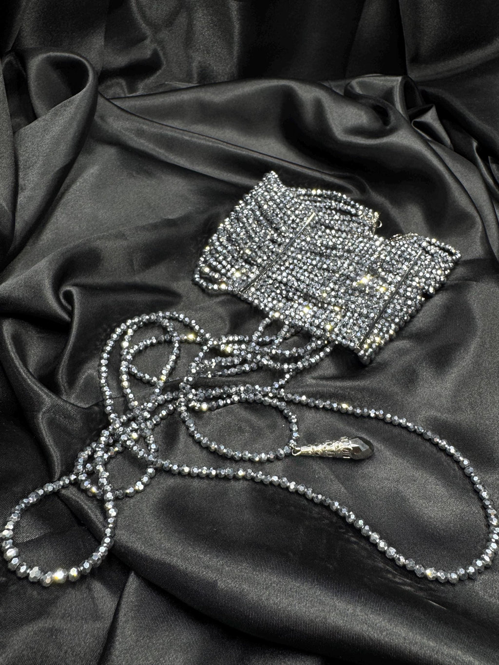 Silver Choker Necklace – Statement Wide Multirow Party Jewelry