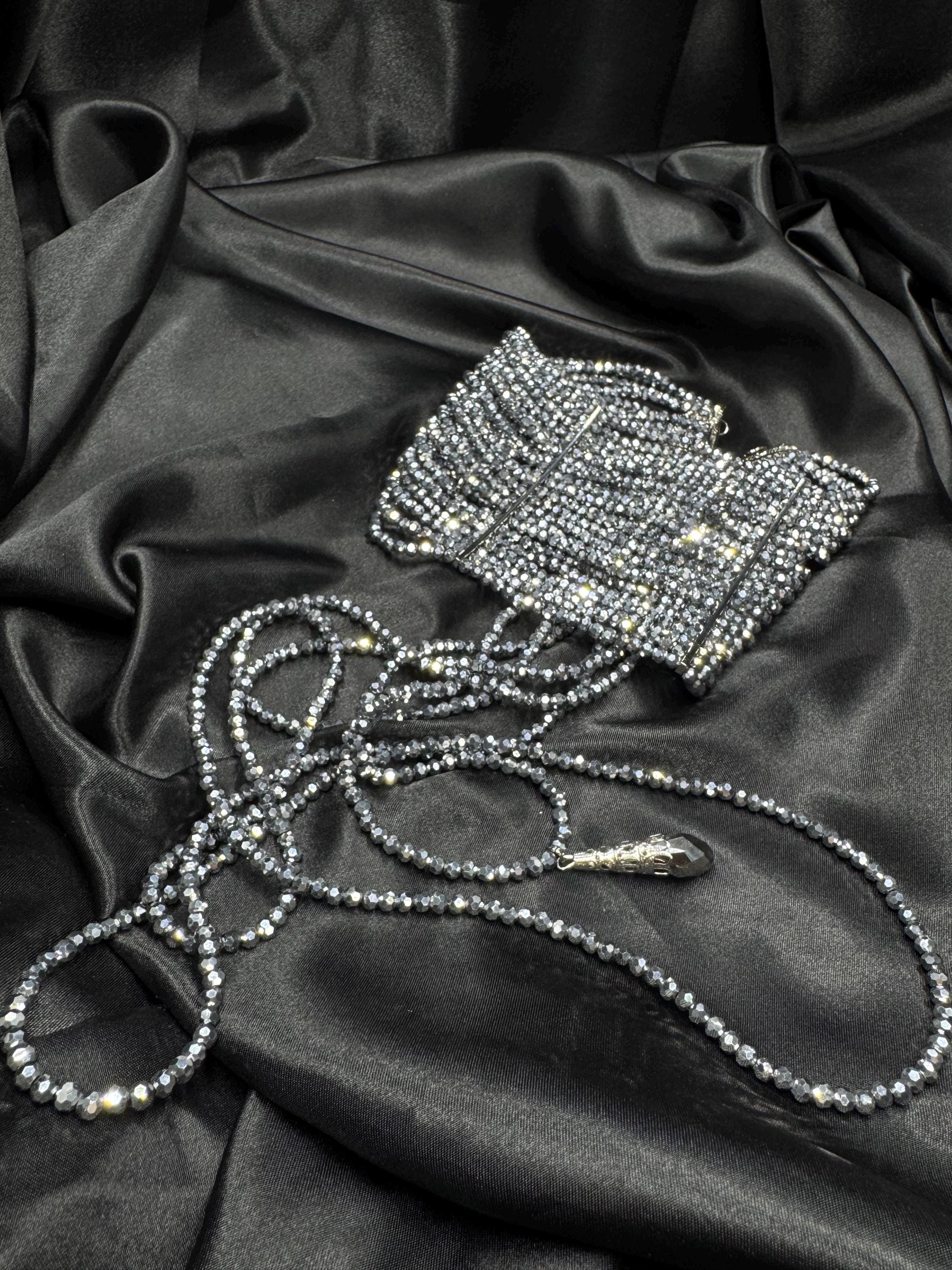Silver Choker Necklace – Statement Wide Multirow Party Jewelry